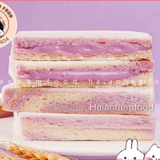  Bánh Mì Sandwich Khoai Môn Tím nhân chảy Dingdong Bánh Mì Khoai Môn Tím Đồ Ăn Vặt Đài Loan 