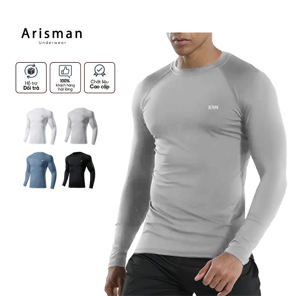  Áo Giữ Nhiệt Nam Dài Tay Đa Năng Arisman Essentials Cổ Tròn Chất Modal Co Giãn Mềm Mịn Thoáng Khí 