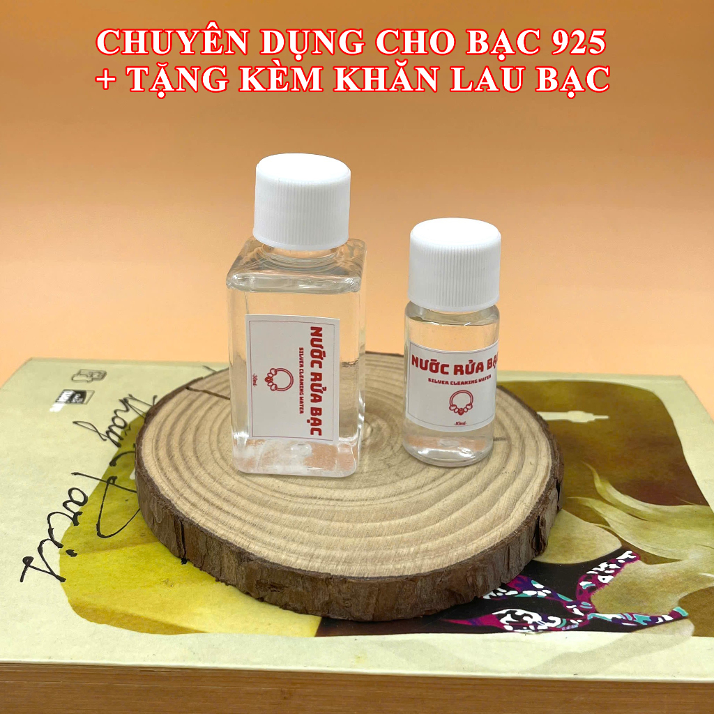 Nước rửa bạc 925 chuyên dụng tặng kèm khăn lau bạc làm sáng bạc như mới - Charm Bạc 925