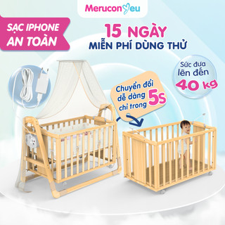 Nôi Cũi Cho Bé, Nôi Điện Em Bé Autoru Z5 Tích Hợp Cũi, Dùng Được Sạc Dự Phòng, Sử Dụng Cho Bé Đến 40Kg