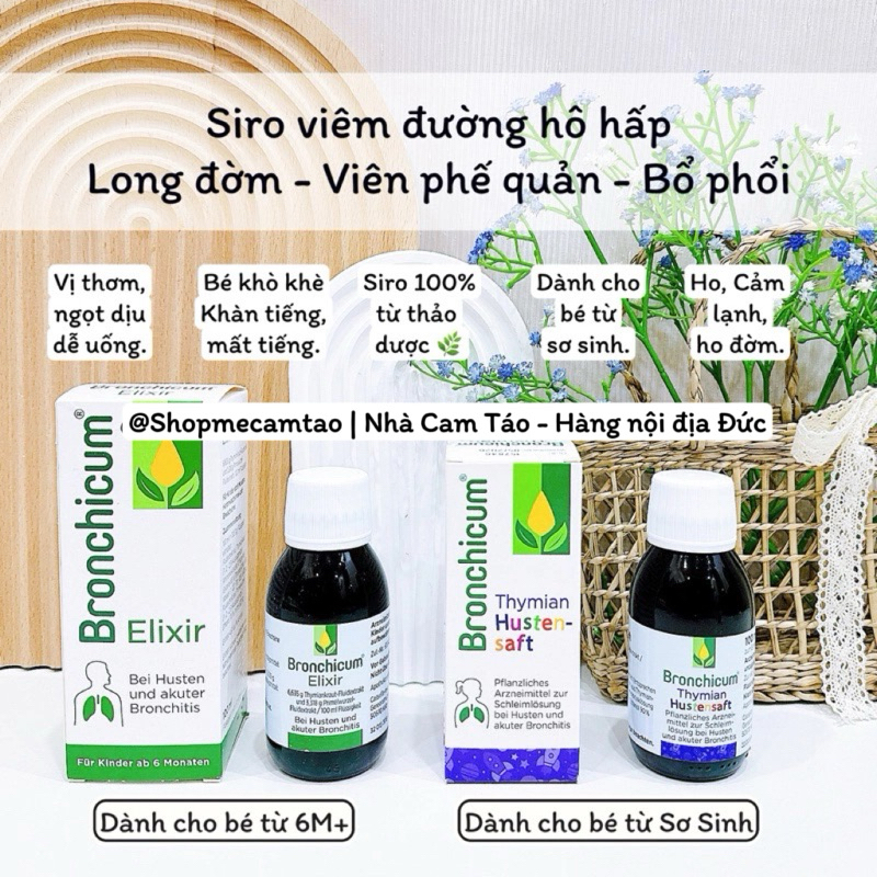 (Date: 5 - 7/2027) Siro Bronchicum Đức dành cho bé từ 6 tháng tuổi.