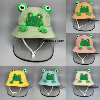  Bé 2-5 Tuổi  Vòng đầu 52cm_Mũ chống giọt bắn chắn bụi gió mưa tai bèo vành trẻ em phungvyshop-Nón trung KIẾNG ẾCH NGỒI 
