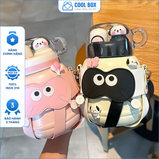 Bình giữ nhiệt Cute 900ml COOLBOX chú cừu bình nước có ống hút inox 316 giữ nhiệt 12h