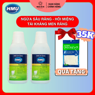 Combo 2 Nước súc miệng HMU Fluorinze 0,05% NaF 250ml ngăn ngừa sâu răng, chống ê buốt, hơi thở thơm mát - Đại Học Y