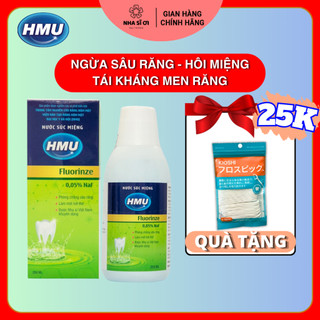 Nước súc miệng HMU Fluorinze 0,05% NaF 250ml ngăn ngừa sâu răng, chống ê buốt, hơi thở thơm mát - Đại Học Y