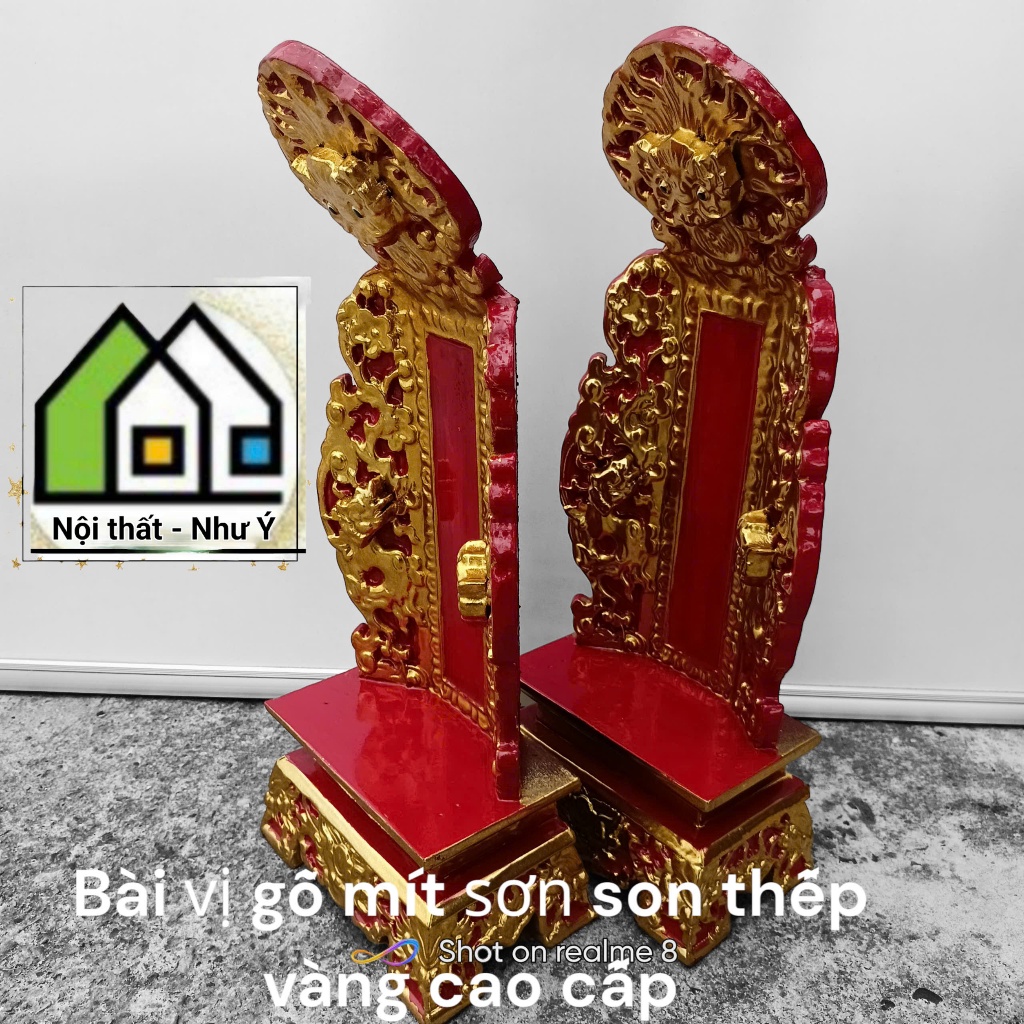 Bài vị gỗ mít sơn son thếp vàng Đài Loan cao cấp