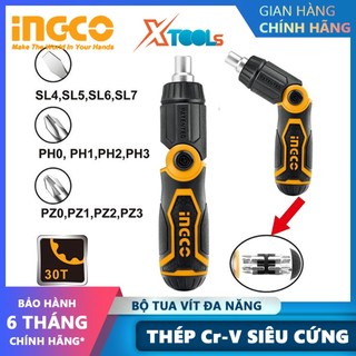 Bộ tua vít đa năng 13 chi tiết INGCO TOTAL đóng mở 2 chiều tự động, có nam châm sửa điện thoại máy tính, đầu dẹp và bake