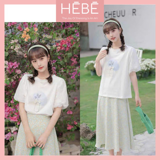 Áo thun nữ Kora tay lửng phối ren đính nơ trẻ trung cá tính, Áo phông nữ chất thun mix thô thời trang HEBE