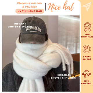  Khăn Quàng Cổ - Khăn Choàng Cổ Dạ Trắng Tuyết mùa đông Ấm Áp Noel Phong Cách Vintage - KQ05 