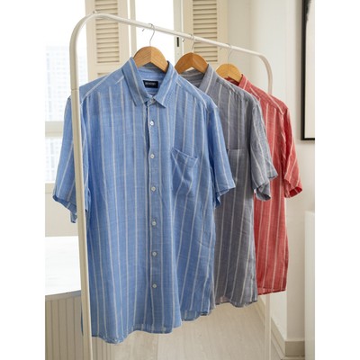 [Bigsize] Áo sơ mi BR tay ngắn vải linen mềm mỏng mịn nhẹ thoáng mát, form regular - Bravery