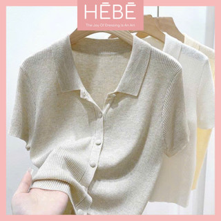 Áo thun nữ Vivi chất len lông thỏ mềm mại thoải mái, Áo sơ mi thu đông nữ trẻ trung cá tính cao cấp thời trang HEBE