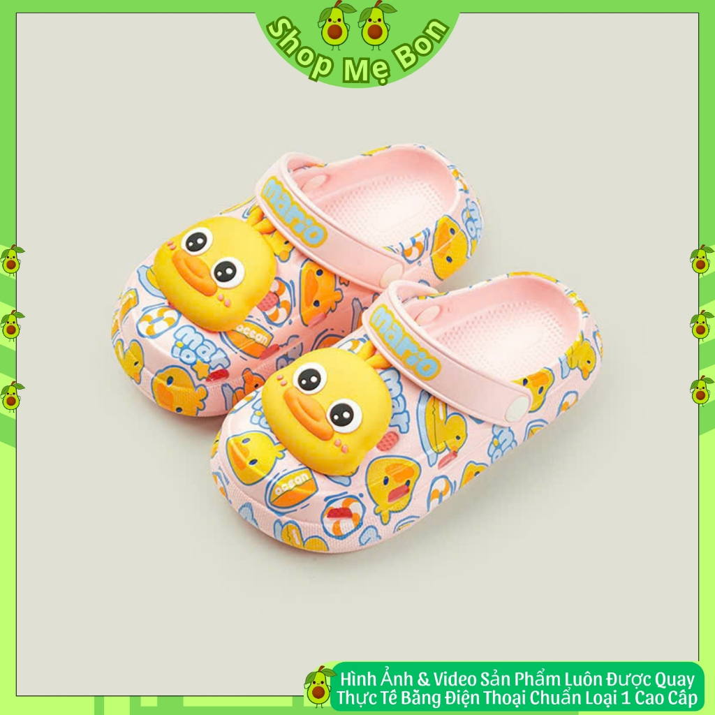 Dép Sục Cheerful Mario Trẻ Em Bé Trai Bé Gái Hình Vịt Siêu Cute Dễ Thương Cao Cấp 2024,dép sục mario