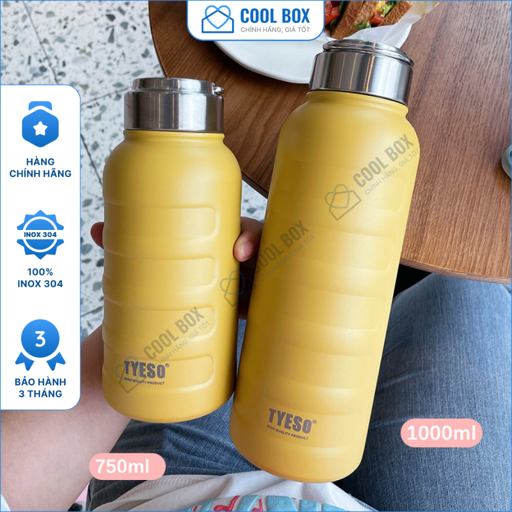 Bình giữ nhiệt cao cấp Tyeso Larva 750ml bình nước giữ nhiệt thể thao COOLBOX Tyeso Larva