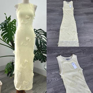 HIPU.VNXK - Đầm len midi body sát nách hoạ tiết.