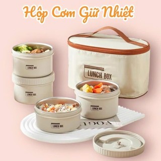  Hộp Cơm Giữ Nhiệt Văn Phòng 3 4 Tầng Kèm Túi Cao Cấp Quay Được Lò Vi Sóng Tặng Kèm Đũa Thìa 