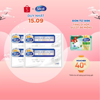   MỚI  Combo 4 gói khăn khô lau mặt Silcot 40 miếng góip 