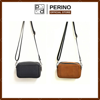 Túi Đeo Chéo Unisex PERINO Da Mill Hạt Thật Cao Cấp