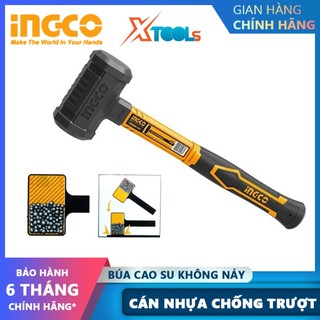 Búa nhựa 2 đầu tròn không nảy INGCO HDBM01028 2LB búa cao su 2 đầu không nảy, cán nhựa chống trượt, không tạo lửa