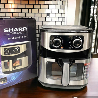  Nồi Chiên Không Dầu SHARP Dung Tích 12L Thiết Kế Cửa Kính Dễ Dàng Quan Sát Đồ Ăn Ở Trong BH 12 Tháng 