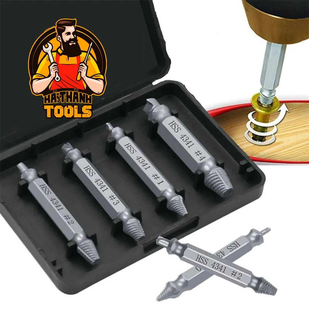 BỘ 4 MŨI VẶN ỐC, VÍT TOÉT HSS 4341