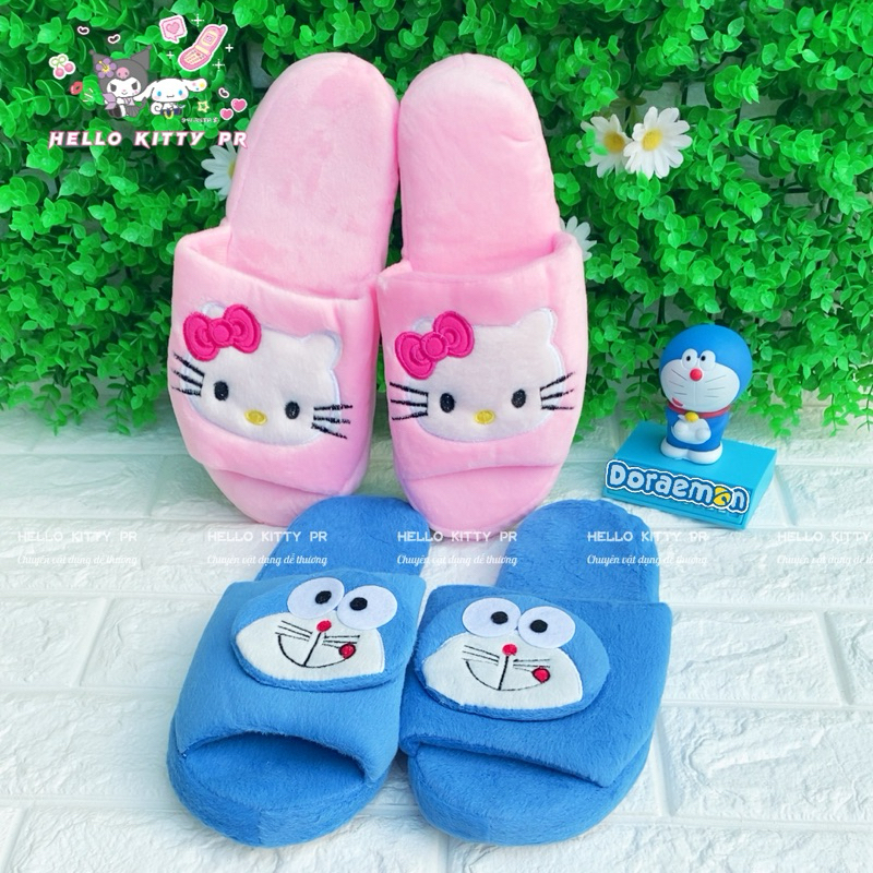 Dép bông free size Hello Kitty - Doremon Doraemon
