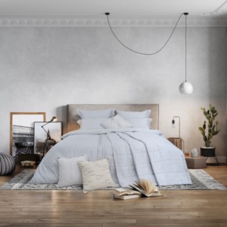 Bộ chăn ga gối Kỷ Hà Xám - EPTC25037 Everon ( chất liệu Tencel Blend, họa tiết in) BST2025