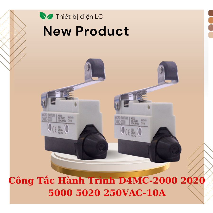 Công Tắc Hành Trình D4MC-2000 2020 5000 5020 5040 250VAC-10A chống bụi, chống nước tốt