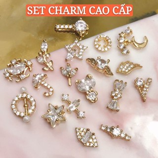 Set 3 viên charm Hàn Quốc cao cấp -  charm đính móng tay tạo điểm nhấn sang chảnh
