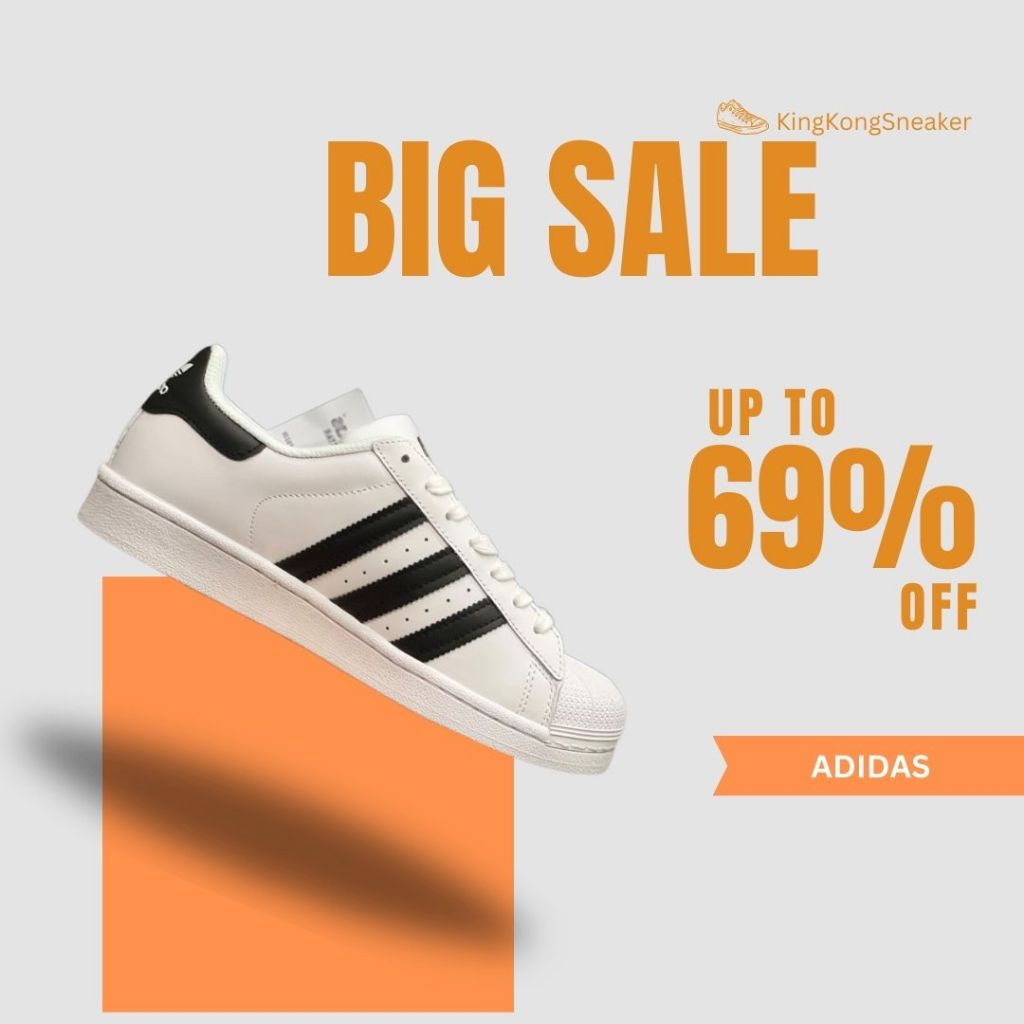 Giày Adidas_Mũi Sò Tem Vàng Sọc Đen, Giày Thể Thao Nam Nữ Adidas Mũi Trắng Sọc Đen