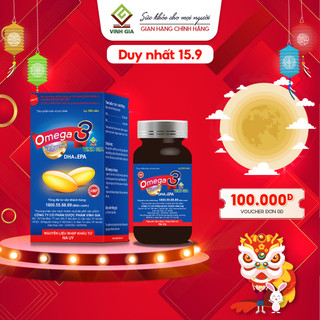 Viên Uống Omega 3 Vinh Gia Giàu DHA Hơn, Giúp Tăng Cường Sức Khỏe Mắt Và Trí Não, Đẹp Da (Hộp 100v)