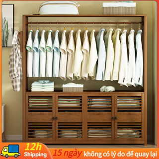 Tủ QuầN áO BằNg Gỗ đơN GiảN Treo Tủ QuầN áO TầNg Có Giá để đồ PhòNg Ngủ Tủ GiàY Tre Kệ Tủ Treo đA NăNg