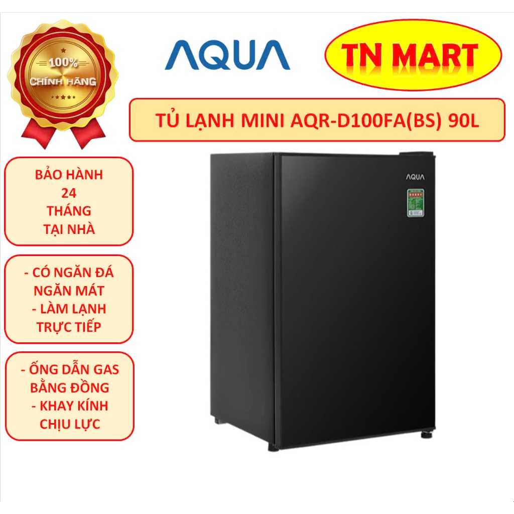 Tủ lạnh mini Aqua AQR-D100FA(BS) 90 lít & AQR-D60FA(BS) 50 lít, model mới 2024, bảo hành 12 tháng tạ