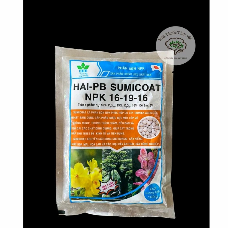 Phân tan chậm SUMICOAT 16-19-16 bịch 100gr
