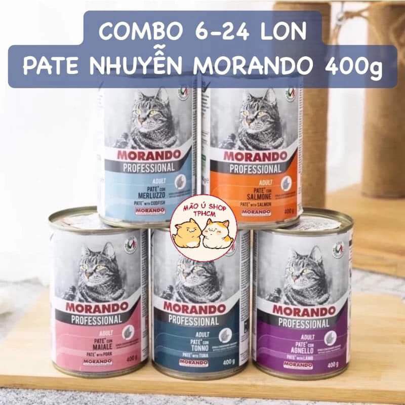 [COMBO 6-24 LON 400g] PATE LON MORANDO CHO MÈO MỌI LỨA TUỔI