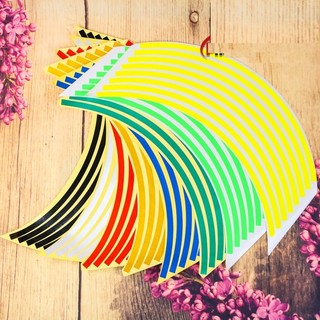 Bộ tem dán viền mâm, decal dán vành mâm phản quang, dán chỉ mâm xe máy, ô tô, xe điện ,size mâm 17-18 INCH