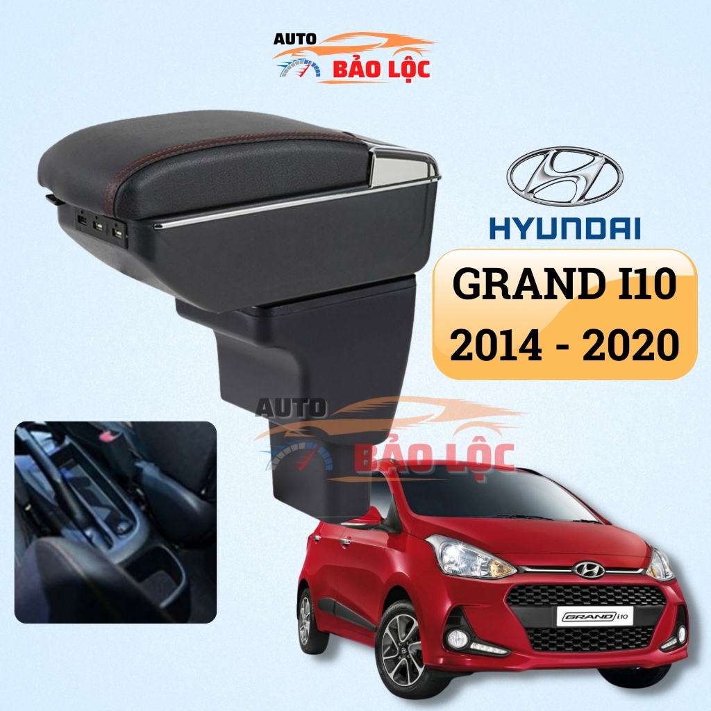 Hộp tỳ tay xe Hyundai Grand I10 mã M02 cao cấp tích hợp 7 cổng sạc USB lắp đặt dễ dàng - Auto Bảo Lộc