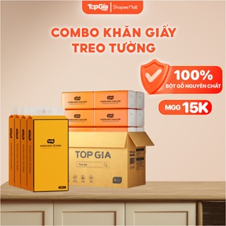 Combo khăn giấy treo tường Topgiakids, khăn giấy ăn và khăn khô đa năng tiện lợi cho mẹ và bé