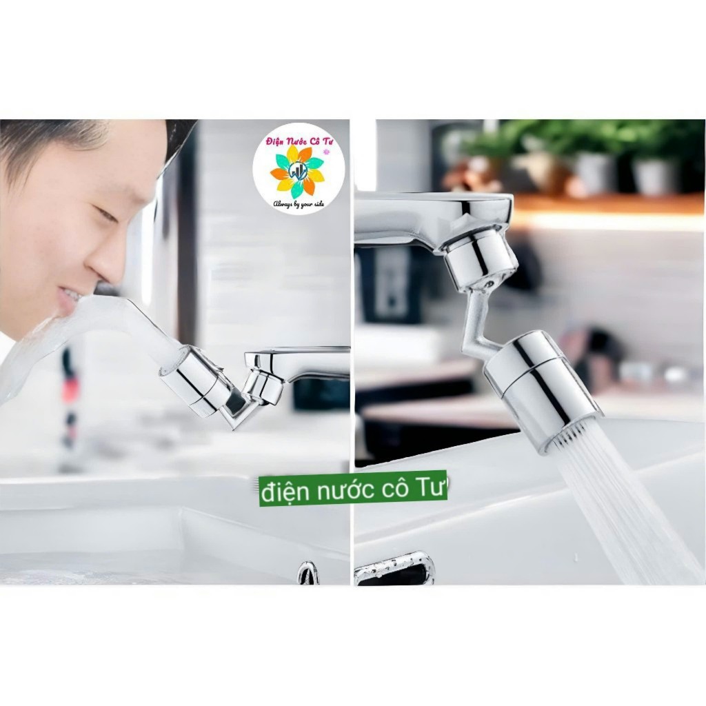 Đầu nối vòi nước, vòi lavabo tăng áp bằng nhựa ABS xoay 720 độ đa chiều dùng cho vòi lavabo, bồn rửa