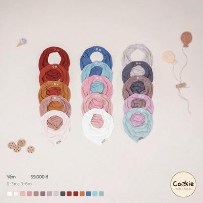Khăn Sữa COOKIE , Yếm Sơ Sinh COOKIE Cho Bé Size Từ 0 Đến 6 Tháng