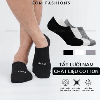  Tất lười nam màu trơn basic LUXIS vớ cổ ngắn trắng đen chất liệu cotton mềm mại khử mùi -LUXIS-S08 
