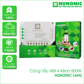 Công Tắc Thông Minh Wifi Hunonic Lahu 1-2-3-4 kênh - 500W/kênh điều khiển thiết bị qua điện thoại