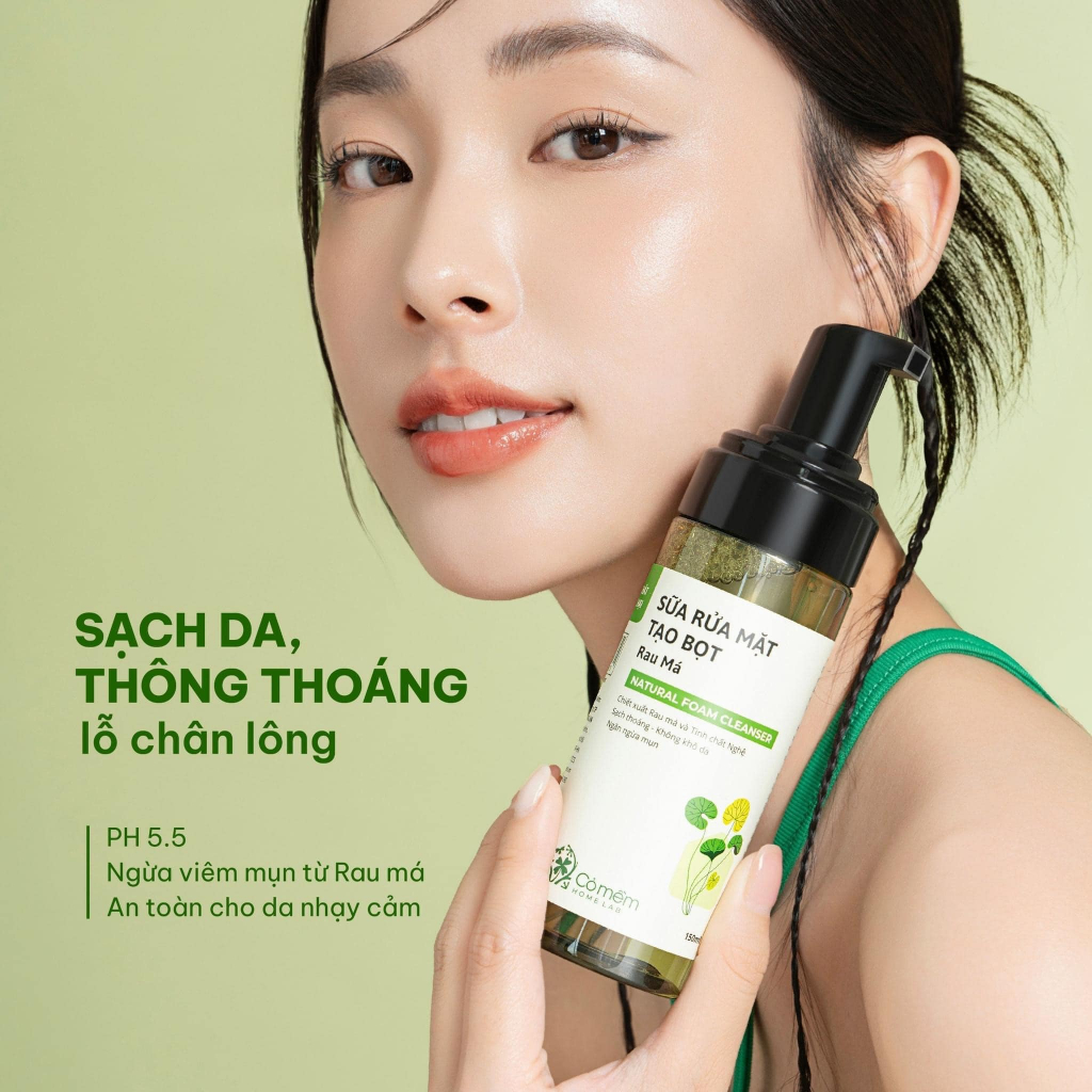 Bộ Đôi Chăm Sóc Da Giúp Sạch Sâu Giảm Mụn Gồm Bọt Rửa Mặt Và Chấm Mụn Cỏ Mềm