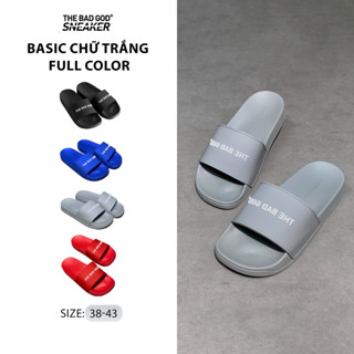  Dép quai ngang slipper The Bad God Basic chữ trắng nam nữ X01 nhiều màu 