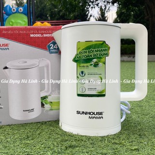 Ấm siêu tốc sunhouse mama shd1386w, công suất 1800w, dung tích 1.7l, chất liệu inox 304 và nhựa chống nóng, bh 24 tháng