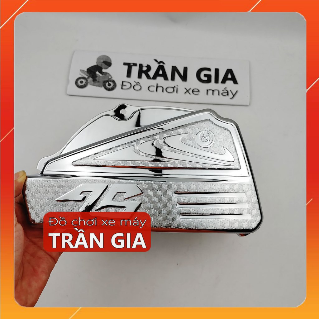 Ốp pô e xe AB đầu bò năm 2011-2012 airblade 2008-2009-2010 chụp lọc gió inox crom -phụ kiện trang tr