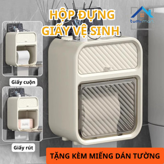 Hộp Giấy Vệ Sinh Đa Năng, Giá Đựng Bông Tẩy Trang, Hộp Treo Nhà Tắm Tiện Dụng