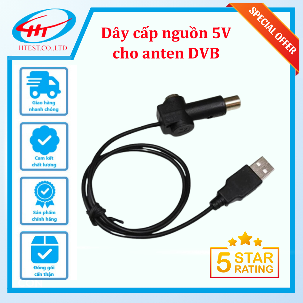 Dây cấp nguồn 5V cho anten DVB-T2 (màu nâu)