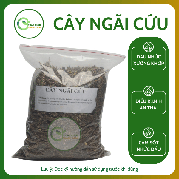 1kg CÂY NGÃI CỨU Loại 1 (Khô, Sạch, Thơm) Hỗ Trợ Giảm Đau Nhức Xương Khớp | Dược liệu Thanh Loan