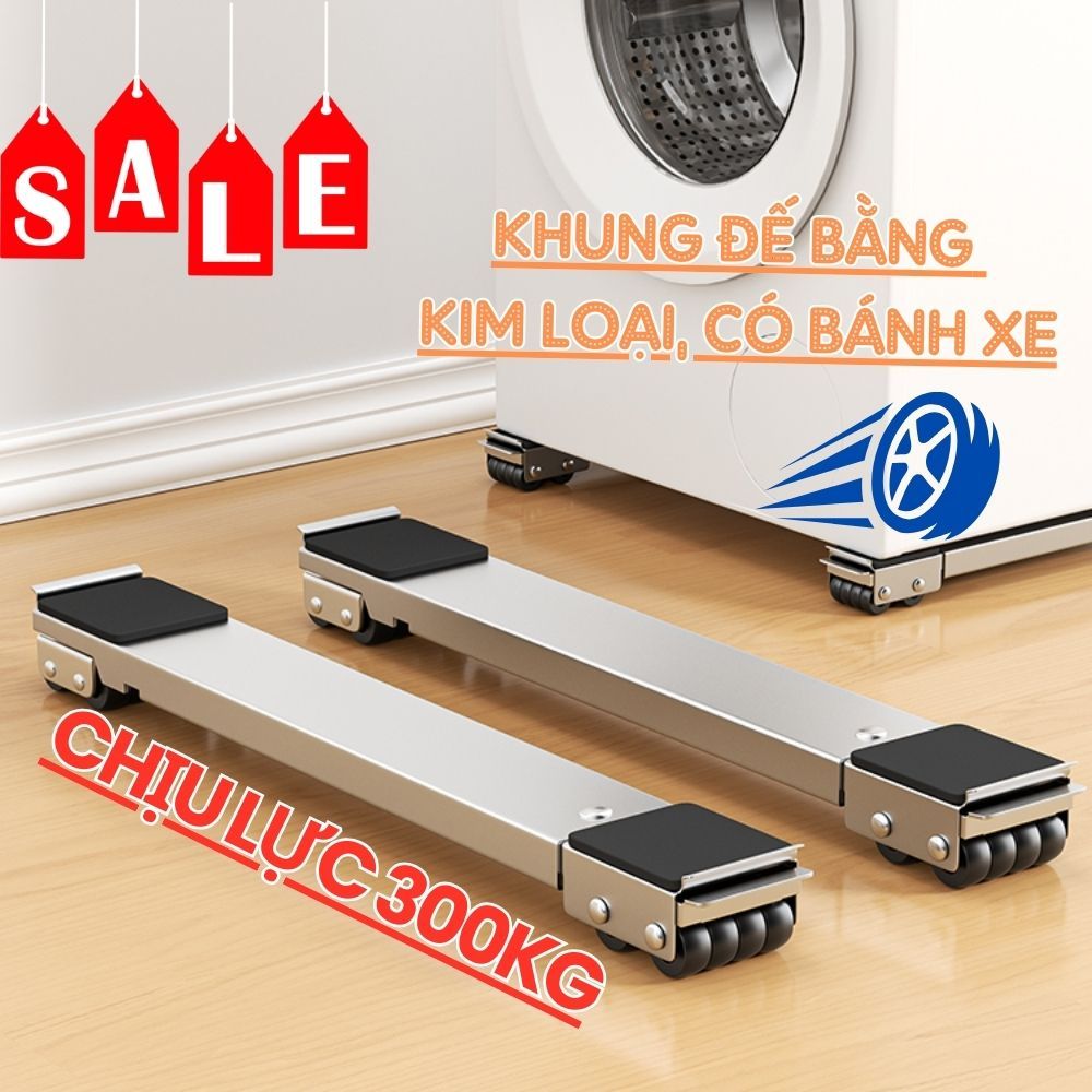 Chân đế tủ lạnh máy giặt đa năng chịu lực tới 300kg có bánh xe và điều chỉnh kích cỡ dài ngắn tùy ý