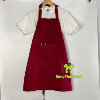 Tạp Dề Màu ĐỎ ĐÔ Làm Đồng Phục Cao Cấp